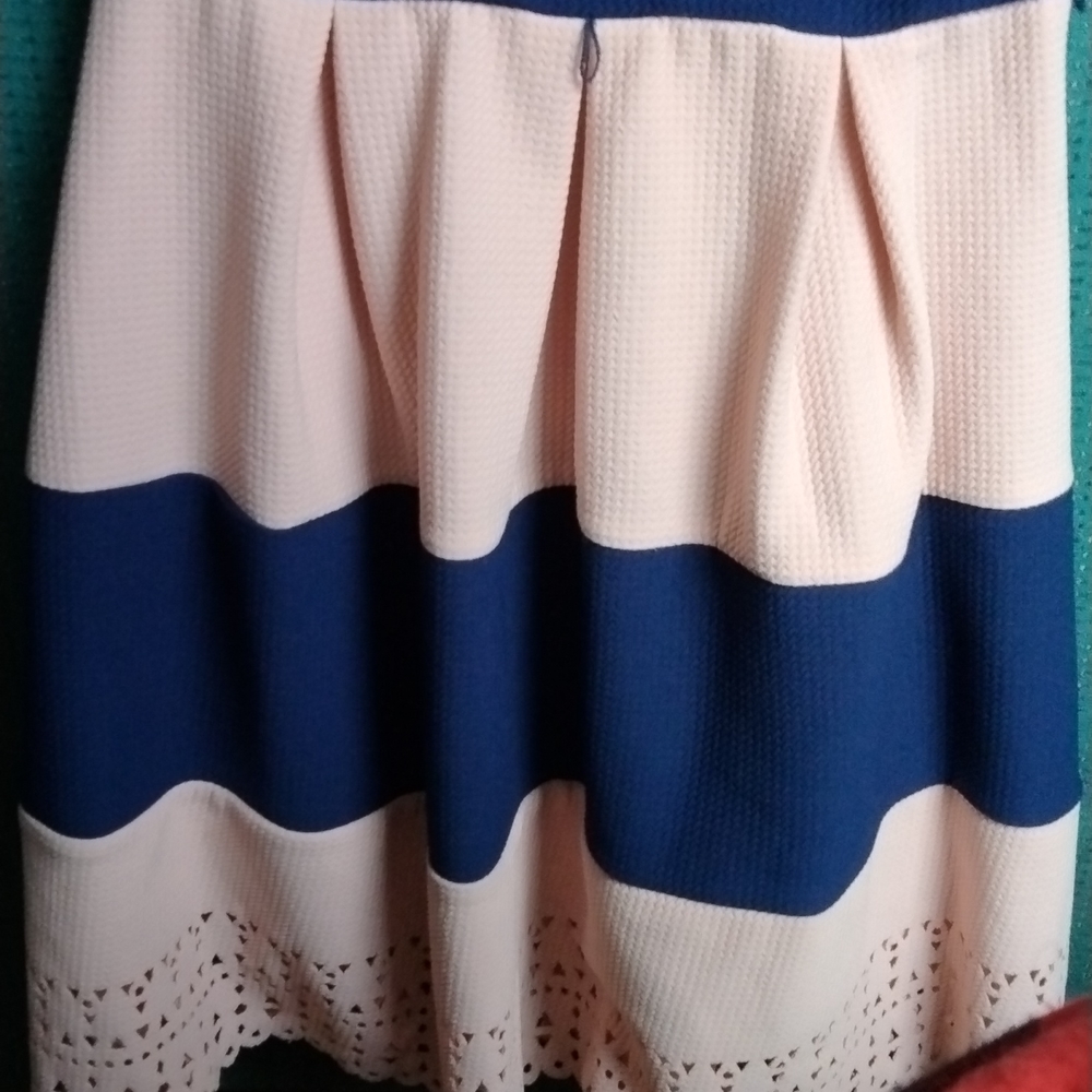 Blue and pink striped dress
